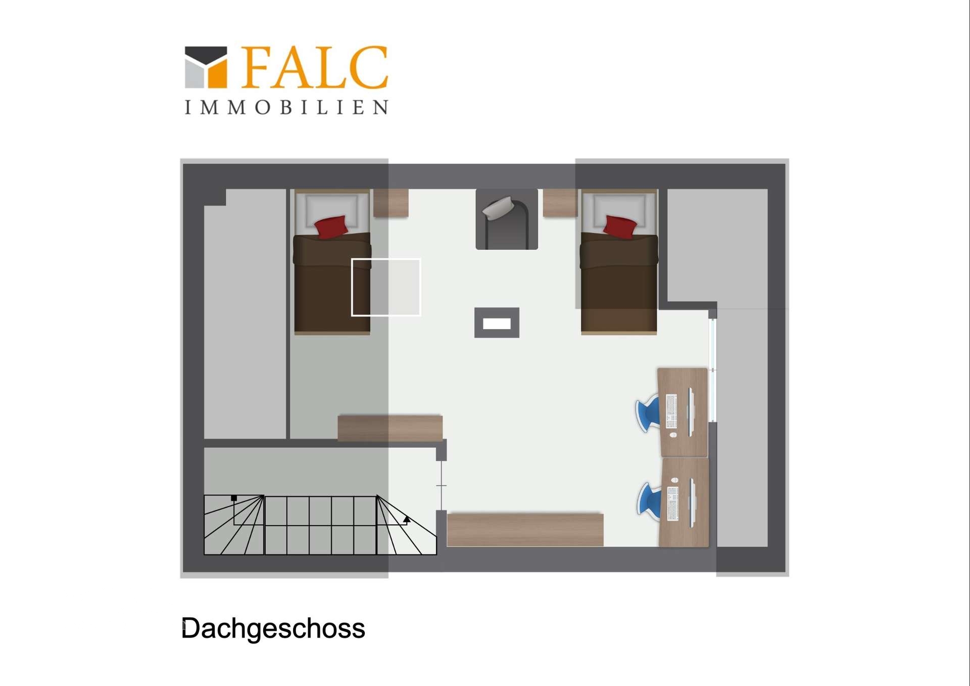 2.OG möblierter Grundriss